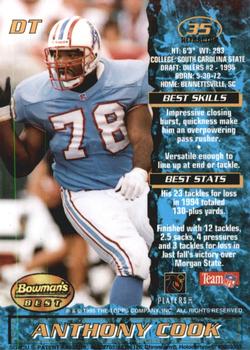 1995 Bowman's Best - Refractors #35 Anthony Cook Back