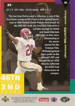 1995 Collector's Choice #25 Sherman Williams Back