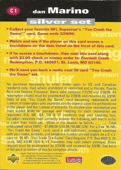 1995 Collector's Choice - You Crash the Game Silver #C1 Dan Marino Back