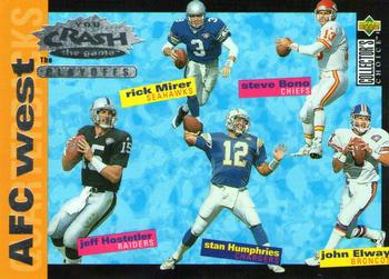 1995 Collector's Choice Update - You Crash the Game: The Playoffs Silver #CP3 John Elway / Jeff Hostetler / Stan Humphries / Steve Bono / Rick Mirer Front