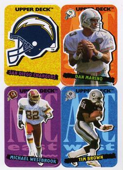 1995 Collector's Choice Update #NNO San Diego Chargers / Dan Marino / Michael Westbrook / Tim Brown Front