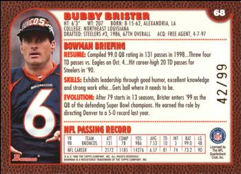 1999 Bowman - Gold #68 Bubby Brister Back
