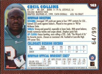 1999 Bowman - Gold #163 Cecil Collins Back