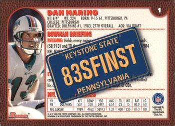 1999 Bowman - Interstate #1 Dan Marino Back
