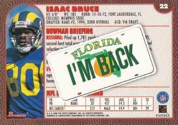 1999 Bowman - Interstate #22 Isaac Bruce Back