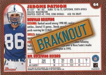 1999 Bowman - Interstate #64 Jerome Pathon Back