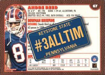 1999 Bowman - Interstate #67 Andre Reed Back