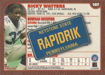 1999 Bowman - Interstate #107 Ricky Watters Back