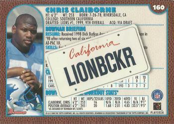 1999 Bowman - Interstate #160 Chris Claiborne Back