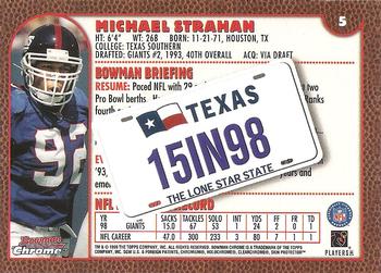1999 Bowman Chrome - Interstate #5 Michael Strahan Back