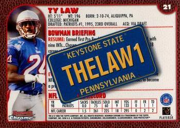 1999 Bowman Chrome - Interstate #21 Ty Law Back