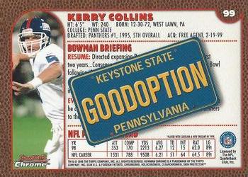 1999 Bowman Chrome - Interstate #99 Kerry Collins Back