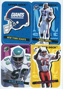 1995 Collector's Choice Update - Stick-Ums #57 New York Giants / Mike Croel / Byron Evans / Aeneas Williams Front