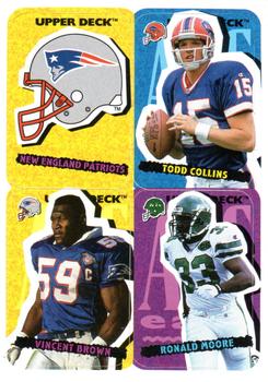 1995 Collector's Choice Update - Stick-Ums #69 New England Patriots / Todd Collins / Vincent Brown / Ron Moore Front