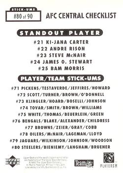 1995 Collector's Choice Update - Stick-Ums #80 Pittsburgh Steelers / Eric Bieniemy / Antonio Langham / Mark Bruener Back