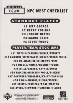 1995 Collector's Choice Update - Stick-Ums #39 New Orleans Saints / Bob Christian / Willie Roaf / Ken Norton Back