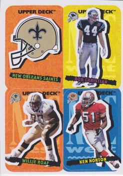 1995 Collector's Choice Update - Stick-Ums #39 New Orleans Saints / Bob Christian / Willie Roaf / Ken Norton Front