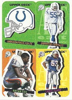 1995 Collector's Choice Update - Stick-Ums #67 Indianapolis Colts / Quentin Coryatt / Bryan Cox / Chris Slade Front