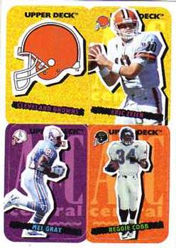 1995 Collector's Choice Update - Stick-Ums #77 Cleveland Browns / Eric Zeier / Mel Gray / Reggie Cobb Front