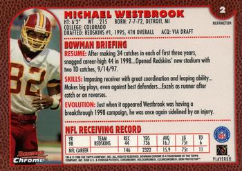 1999 Bowman Chrome - Refractors #2 Michael Westbrook Back