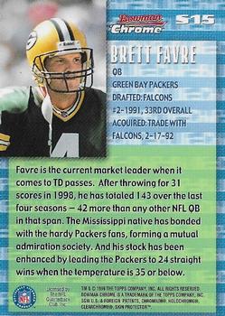 1999 Bowman Chrome - Stock in the Game #S15 Brett Favre Back