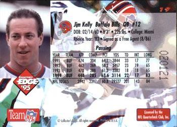 1995 Collector's Edge #19 Jim Kelly Back
