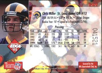 1995 Collector's Edge #109 Chris Miller Back