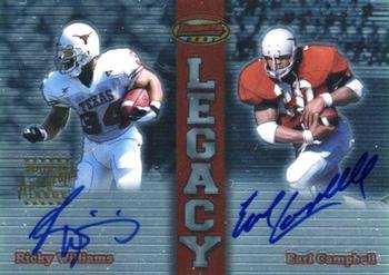 1999 Bowman's Best - Legacy Autographs #LA3 Ricky Williams / Earl Campbell Front