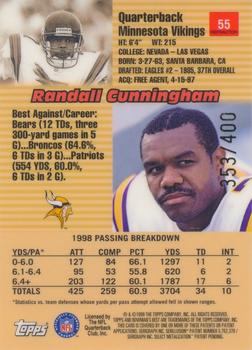 1999 Bowman's Best - Refractors #55 Randall Cunningham Back