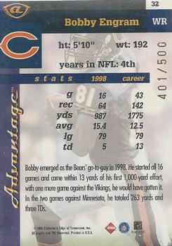 1999 Collector's Edge Advantage - Galvanized #32 Bobby Engram Back
