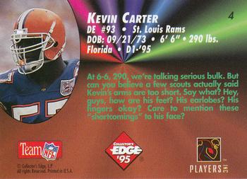 1995 Collector's Edge - Rookies #4 Kevin Carter Back