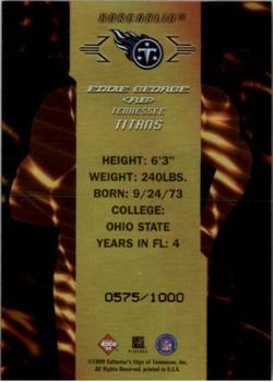 1999 Collector's Edge First Place - Adrenalin #A20 Eddie George Back