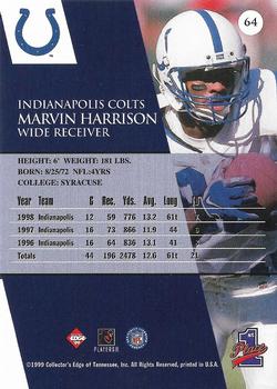 1999 Collector's Edge First Place - Gold Ingot #64 Marvin Harrison Back