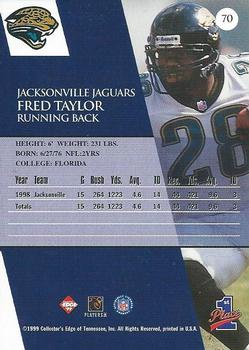 1999 Collector's Edge First Place - Gold Ingot #70 Fred Taylor Back