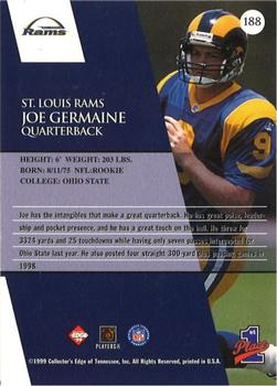1999 Collector's Edge First Place - Gold Ingot #188 Joe Germaine Back