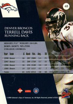 1999 Collector's Edge First Place - Millennium Collection Red #48 Terrell Davis Back
