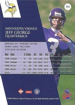 1999 Collector's Edge First Place - Millennium Collection Red #84 Jeff George Back