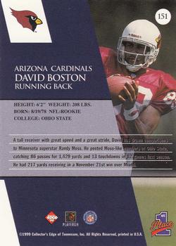1999 Collector's Edge First Place - Millennium Collection Red #151 David Boston Back