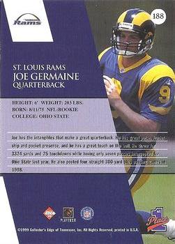 1999 Collector's Edge First Place - Millennium Collection Red #188 Joe Germaine Back