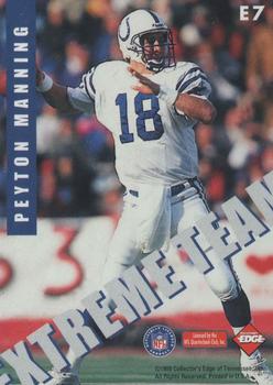 1999 Collector's Edge Fury - Extreme Team #E7 Peyton Manning Back