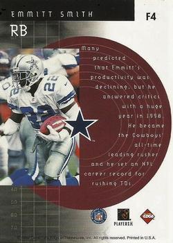 1999 Collector's Edge Fury - Forerunners #F4 Emmitt Smith Back