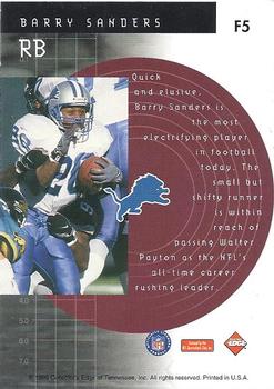 1999 Collector's Edge Fury - Forerunners #F5 Barry Sanders Back