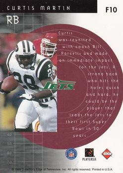 1999 Collector's Edge Fury - Forerunners #F10 Curtis Martin Back