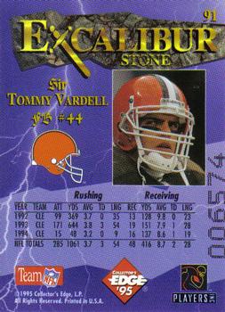 1995 Collector's Edge Excalibur #91 Tommy Vardell Back