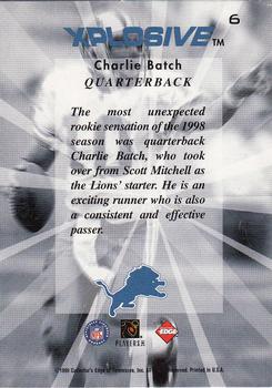 1999 Collector's Edge Fury - Xplosive #6 Charlie Batch Back