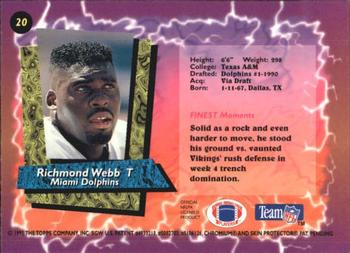 1995 Finest #20 Richmond Webb Back