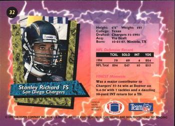 1995 Finest #32 Stanley Richard Back