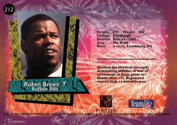 1995 Finest #212 Ruben Brown Back