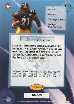 1999 Collector's Edge Masters - HoloGold #150 Amos Zereoue Back