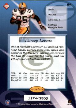 1999 Collector's Edge Masters - HoloSilver #82 Dorsey Levens Back
